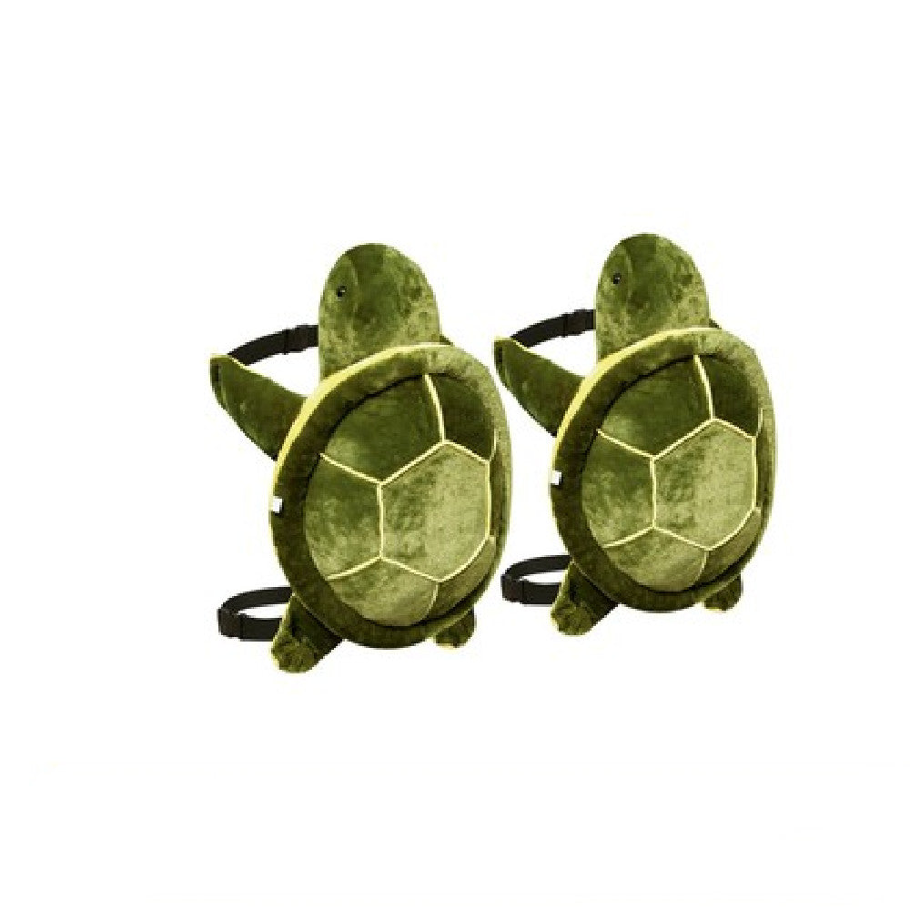 Green turtle knee pads for skiing and snowboarding, one pair